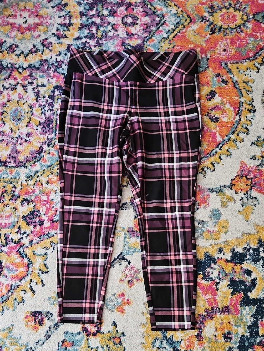 torrid Black and Pink Plaid Pixie Pants Size 1X